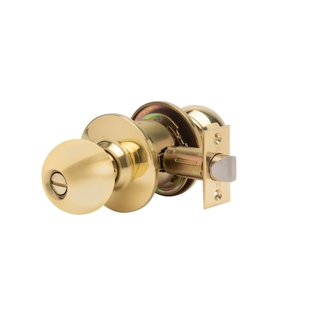 Trans Atlantic Co. SVB Series Bright Brass Grade 2 Standard Duty Commercial Cylindrical Privacy Bed/Bath Door Knob DL-SVB40-US3